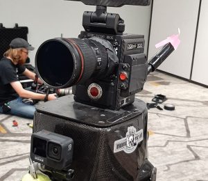 Helmet mounted Red camera